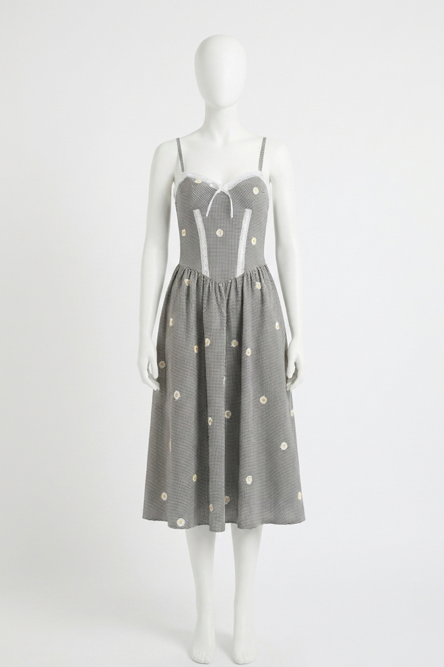 NEW KESTAN daisy midi dress in grey